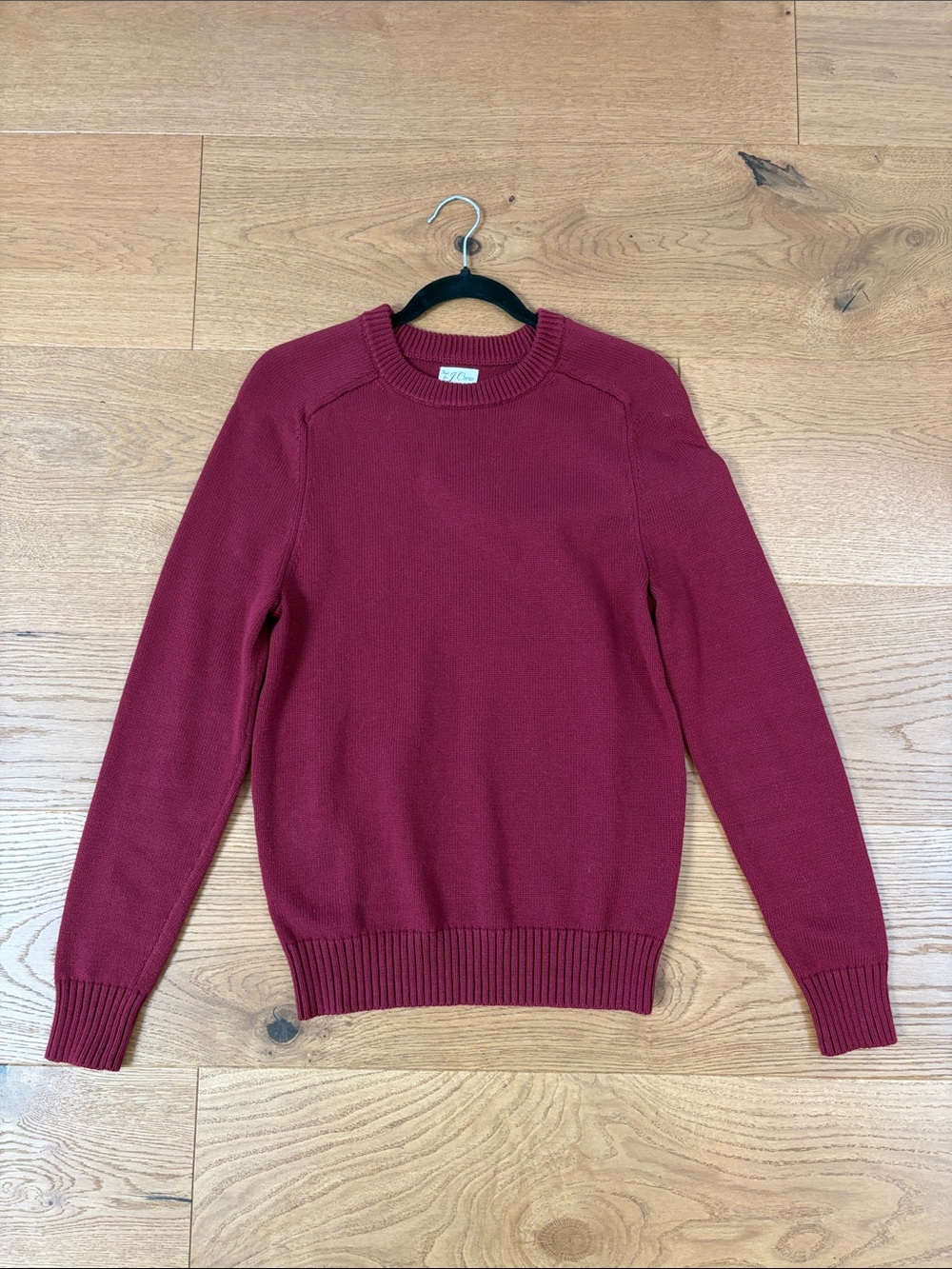 J.Crew Heritage Cotton Crewneck 80's Winter Sweater Red Ochre Size XS